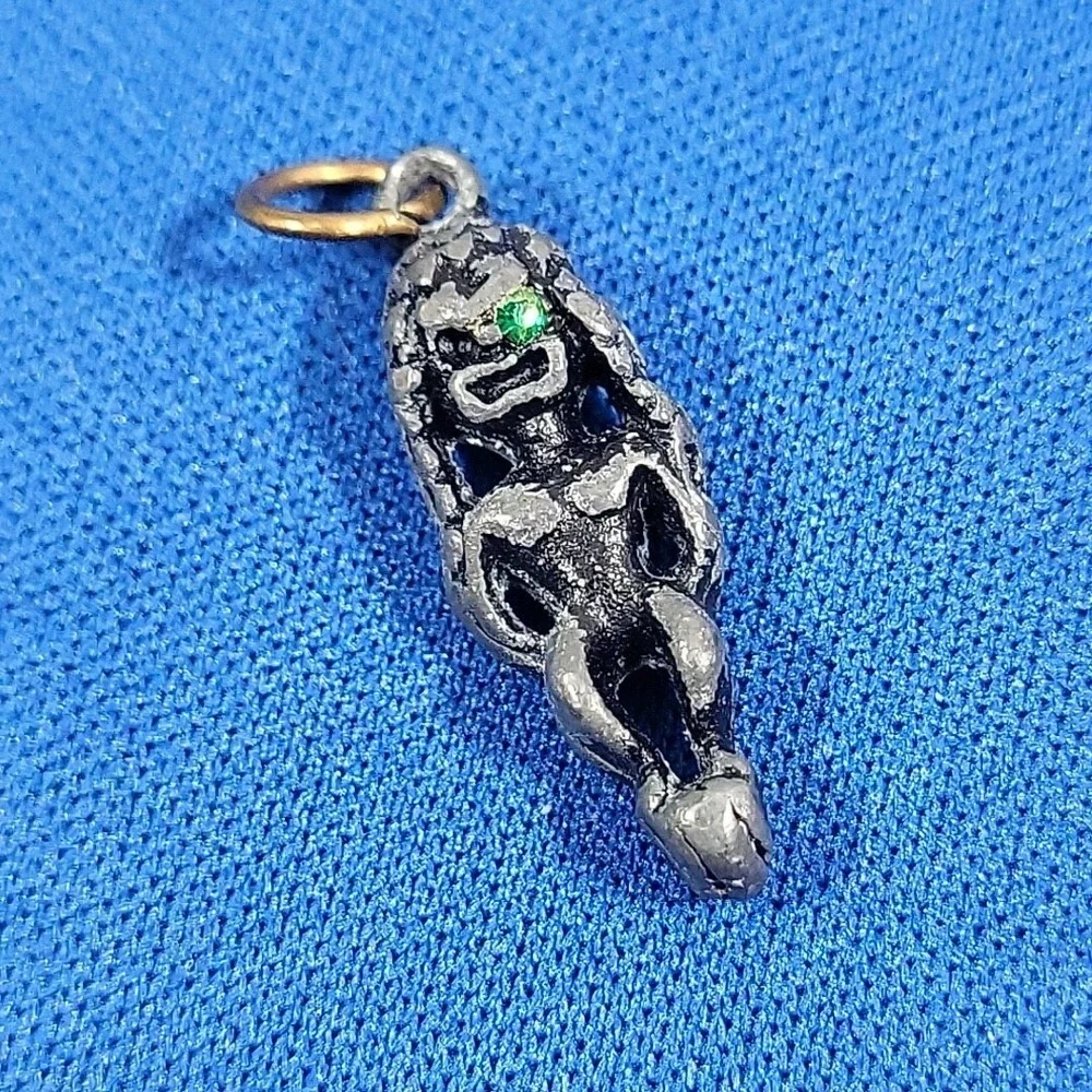 Primitive Pewter Charms Tribal Figural Jewelry Making Lot Of 4 Pieces